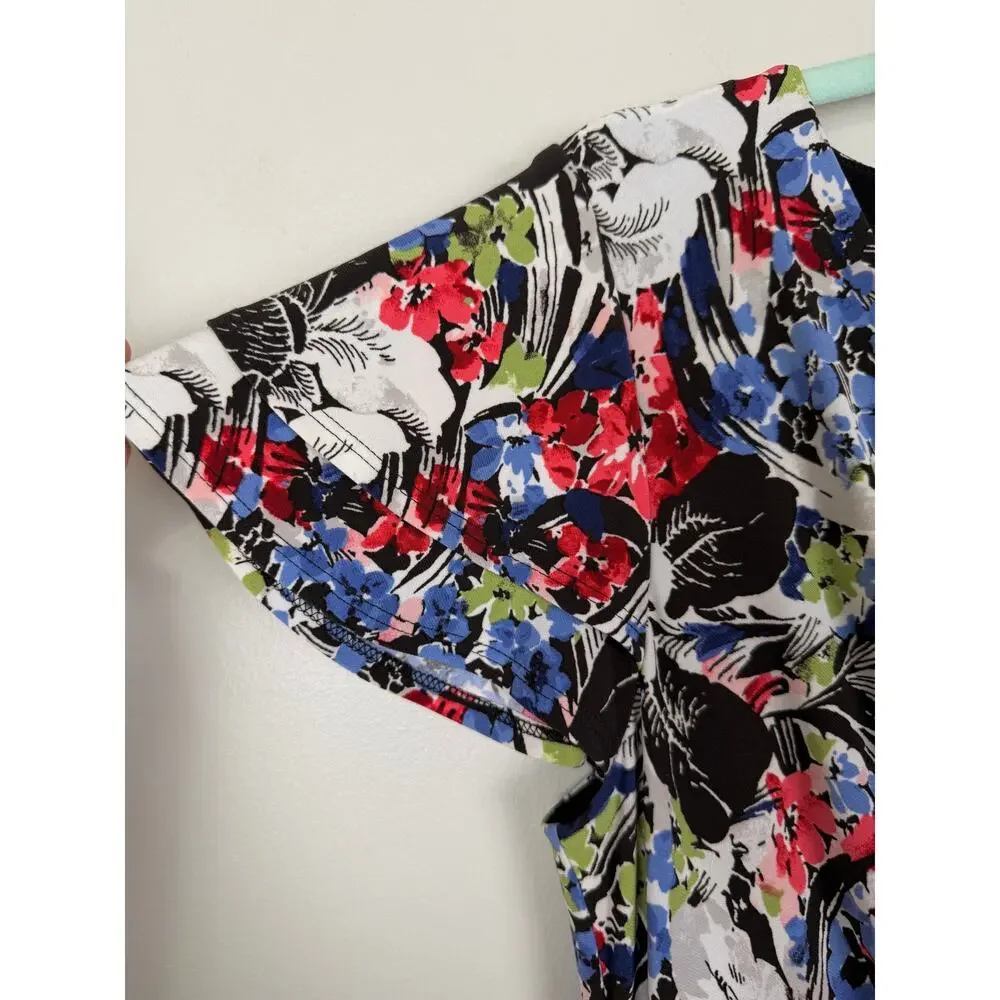 Lauren Ralph Lauren Floral Flutter-Sleeve Surplice Dress Multicolor Size 10